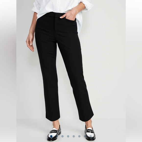 Old Navy Pants - 🆕 Old Navy Women’s High-Waisted Pixie Straight Ankle Pants Black 14 Tall Large